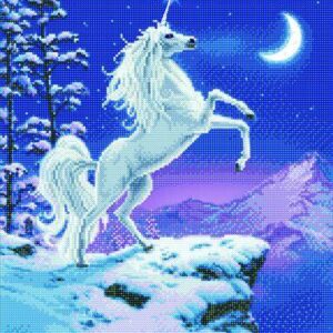 CAK-XLED14: "MOONLIGHT UNICORN" FRAMED LED CRYSTAL ART KIT - 40 X 50 (WITH SPECIAL EFFECTS)