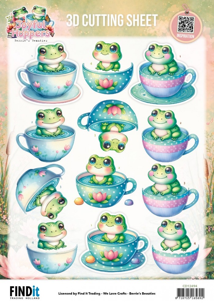 3D Cutting Sheet - Berries Beauties - Joyful Hoppers - A Cup Of Frog
