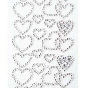 Hearts - Rhinestones silver