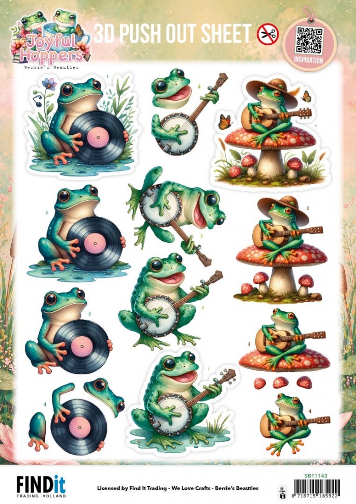 3D Pushout Sheet - Berries Beauties - Joyful Hoppers - Hopping Harmony