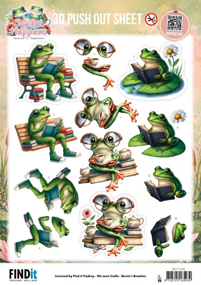 3D Pushout Sheet - Berries Beauties - Joyful Hoppers - Pondside Pages
